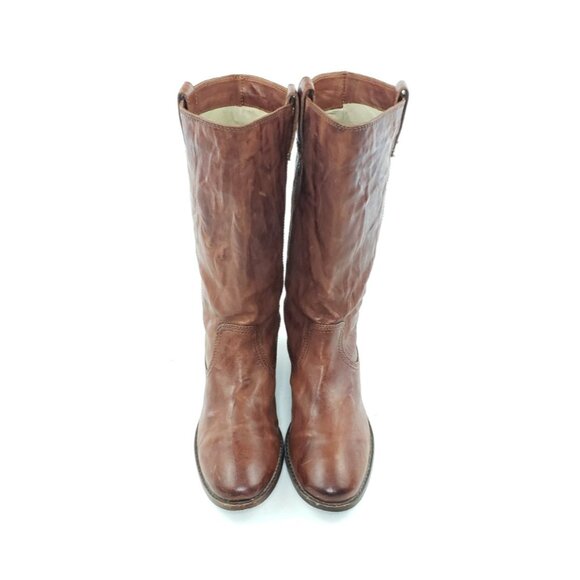 Frye Anna Women’s Mid Pull On Boots Brown Leather Size 8M - Picture 4 of 14